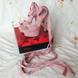 Pink Velvet Ballerina Pleasers